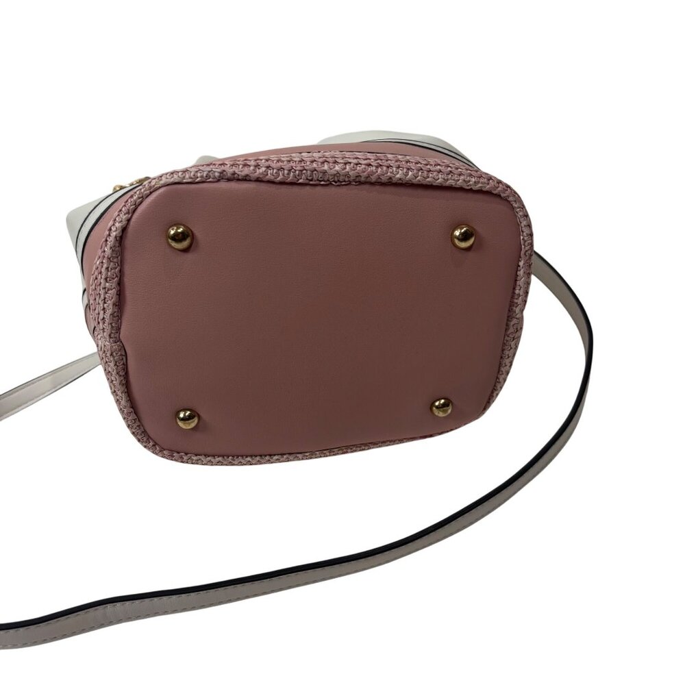 Jen & Co Darcy Pink Bucket Bag Vegan Leather Crossbody Shoulder Handbag Purse - Picture 10 of 13
